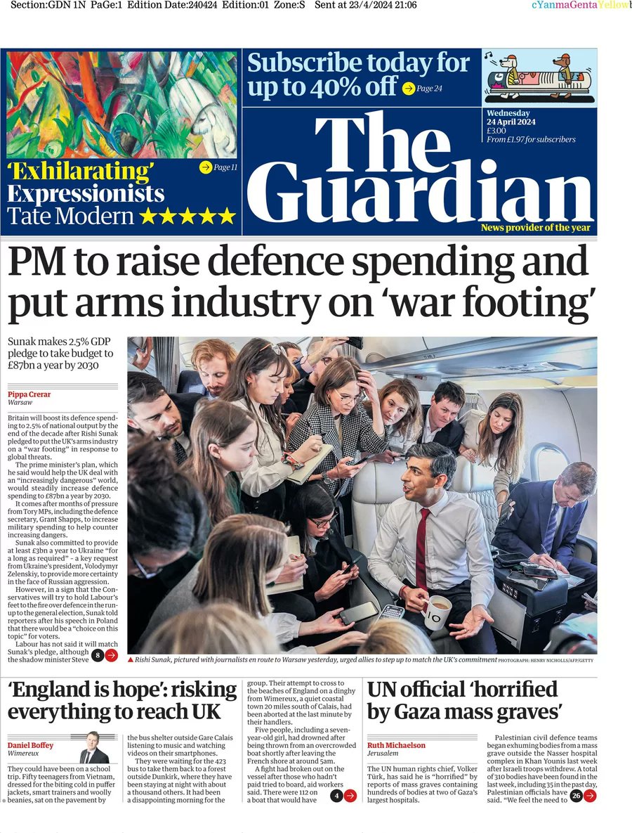 The Guardian - PM to raise defence spending and put arms industry on war footing

#News_Briefing #The_Guardian #UK_Papers 

wtxnews.com/pm-to-raise-de…