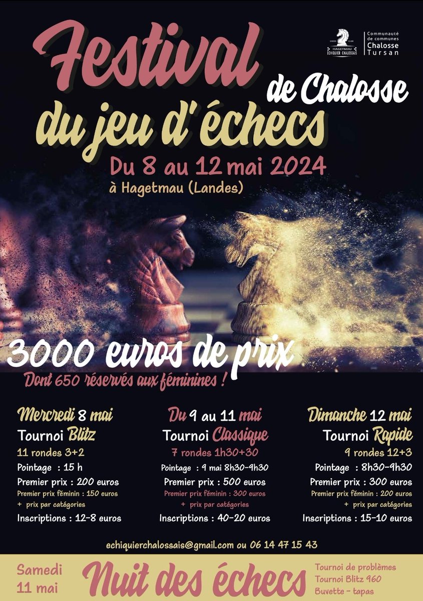 Ech_Ch_Hagetmau's tweet photo. J-14 !
Il reste encore des places pour nos tournois !
N'hésitez pas à en parler aux féminines de vos clubs : prix intéressants 👀 
Inscription offerte aux titré(e)s https://t.co/3dUWu7pxZy