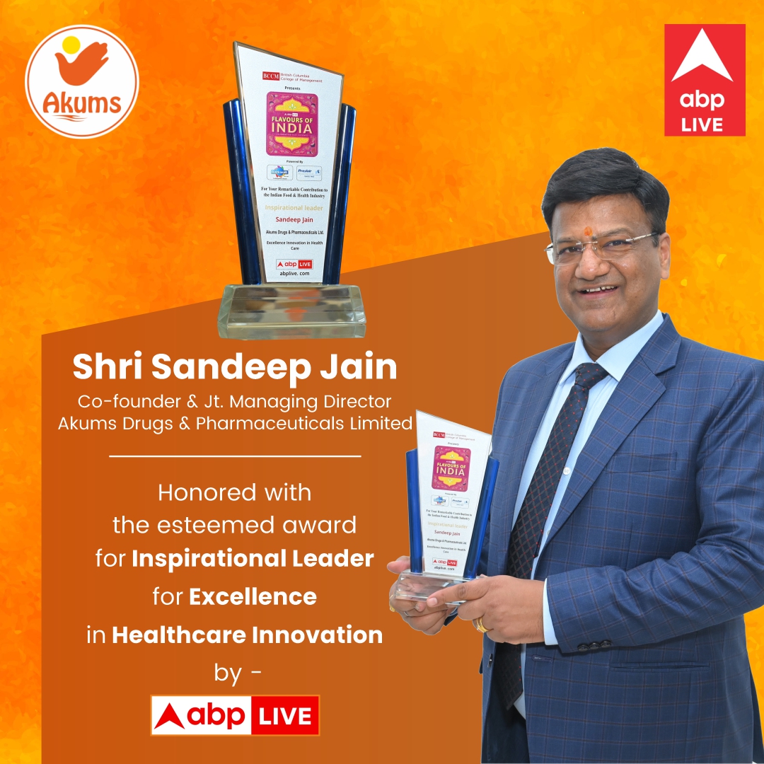 Shri Sandeep Jain, Co-founder & Jt. MD of Akums Drugs, has been recognized as the Inspirational Leader for Excellence in Healthcare Innovation by ABP Live.
 
Posted By - Team Akums
 
#InnovativeLeader #LeadershipExcellence #AkumsDrugs #ABPLiveAward #inspirational