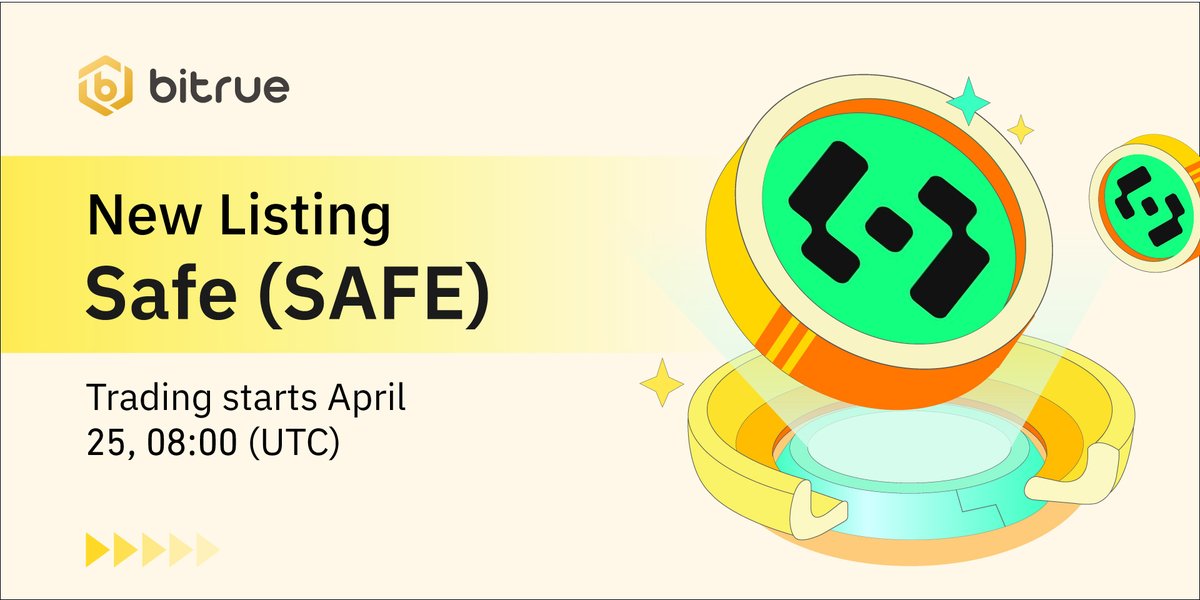 🔥 New listing $SAFE is coming to #Bitrue Spot. @safe 🔹 Deposits open now 🔹 SAFE/USDT trading: 08:00 UTC, 25 April 💰Coming soon: Stake $GNO & $SAFE, earn up to 20% APR! 👉 Details: support.bitrue.com/hc/en-001/arti…