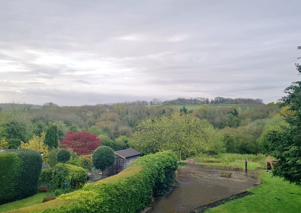 A slightly different angle in my  #ViewFromMyWindow today. I decided it looked pretty with all of the colours. Before I moved to #Wales I didn't realise just how many shades of green there are 😍 #Rhosllanerchrugog #Wrexham #NorthWales
