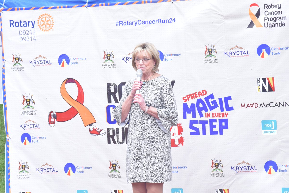 The @Parliament_ug Speaker we welcome you here today to dedicate this new building. We appreciate the works being done here to protect people and save them from cancer. We so appreciate health care workers who take such good care of our patients- RIPPR Brenda #RotaryCancerRun24