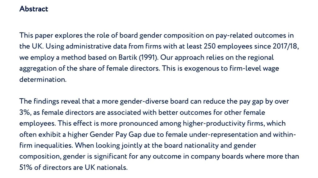 ▶️ What is the role of board gender composition on #GenderPayGap?
▶️ Are there differences across the #productivity distribution? #EconTwitter

📃New working paper w/@AmandaGosling3 is now out by @TPIProductivity 👇🏼

productivity.ac.uk/research/mind-…