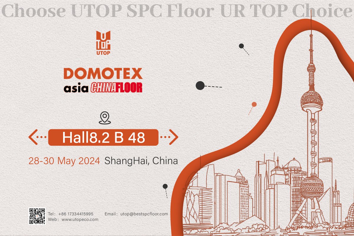 Join UTOP at Booth Hall𝟴.𝟮 𝗕𝟰𝟴 at #DOMOTEXasia and embark on a journey of innovation.
From 28-30 May, let's navigate the industry trends.
#UTOP #Domotex #Domotex2024 #Chinafloor #flooring #buildingmaterials #HomeDecor #wallpanels #TrustedSupplier
