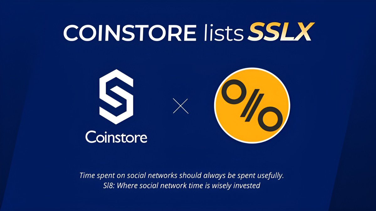 Introducing Sl8 $SSLX: an AI-powered, CBDC-ready social network on Stellar DLT,facilitating global connections to monetize data,goods,and services while prioritizing'Time Well Spent' user-platform relationships
h5.coinstore.com/h5/signup?invi…

#SSLX #Coinstore @_s_l_a_t_e_ @CoinstoreExc