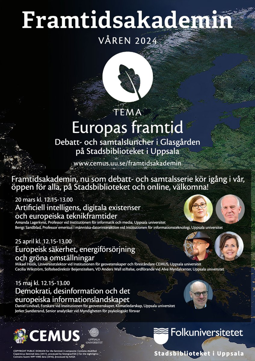CEMUSUPPSALA's tweet photo. Torsdag 25 april fortsätter Framtidsakademin tema Europas framtid med nästa debattlunch på Stadsbiblioteket - Europeisk säkerhet, energiförsörjning och gröna omställningar!

Läs mer: https://t.co/T4o5RVY0XM https://t.co/enOxc5nmoe
