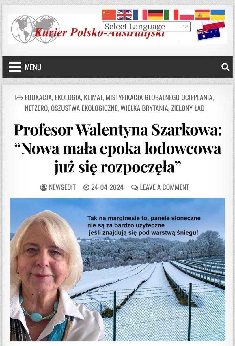 UE nakłada kary za emisję CO2,które potrzebne jest dla roślin i jest go za mało.Kłamstwo klimatyczne ma jeden cel:zubożenie,a potem zniewolenie obywateli UE.🇩🇪już to odczuwają,idą na dno.To samo stanie się w🇵🇱,jeśli tego nie zatrzymamy. kurier-pol-au.net/2024/04/24/pro…