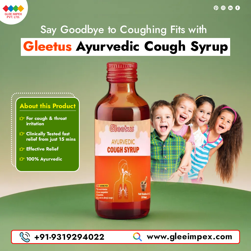 Wave farewell to those pesky coughing fits with Gleetus Ayurvedic Cough Syrup! Experience the soothing power of ancient Ayurvedic remedies in every drop. Say hello to relief, and goodbye to coughs!
.
✔ Call us: +91-9319294022
✔ Visit us: gleeimpex.com
.
.
#coughsyrup