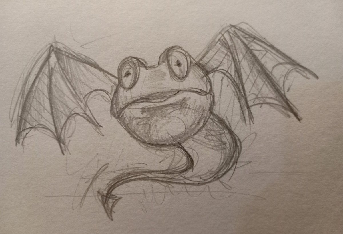 Llamhigyn Y Dŵr (Water Leaper) is an evil frog-like creature that can travel across water with  bat wings. It lives in swamps and rivers and has been known to eat fishermen. So watch out if you go fishing in Wales. #LegendaryWednesday scribble by me