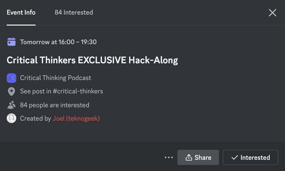 Can't wait for the the live hack-along session happening tomorrow on the @ctbbpodcast Discord channel🔥