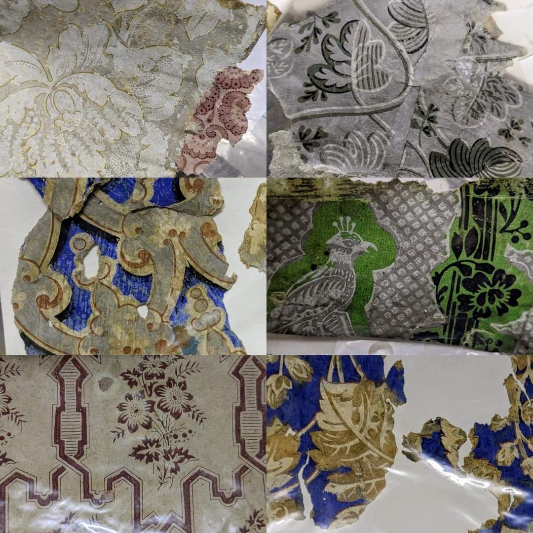 Museum Secrets 😲. At #JudgesLodgings building alterations over the years have revealed fragments of the beautiful hand painted wallpapers that would have been seen by the judges and house-keeping staff of the 1800s. #art #design #Lancaster bit.ly/JudgesLodgings…