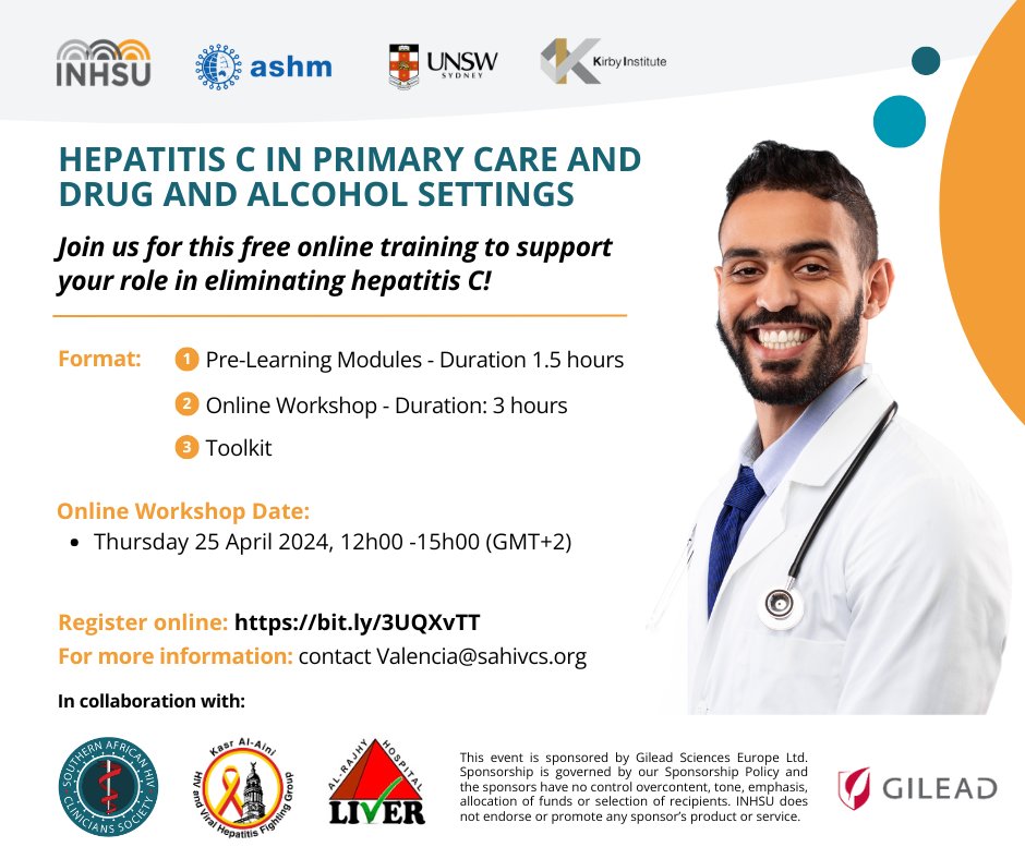 Couple of spaces still available! Register for the free Egypt Hepatitis C Education program here: bit.ly/3UQXvTT, for more information contact valencia@sahivcs.org #Hepatitis #medicaleducation @AhmedCordie @Hep_Alliance
