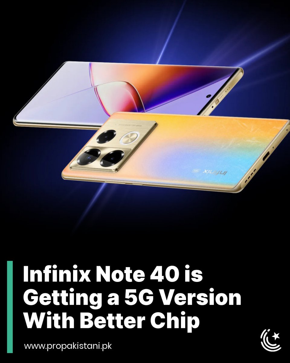 ProPakistaniPK's tweet image. Note 40 5G will get a Dimensity 7020 chipset instead of the Helio G99 on the 4G-only model that was launched in March.

Read More:  propakistani.pk/2024/04/24/inf… 

#Infinix #InfinixNote #InfinixNote40 #InfinixNote40 #MediaTek #Dimensity7020