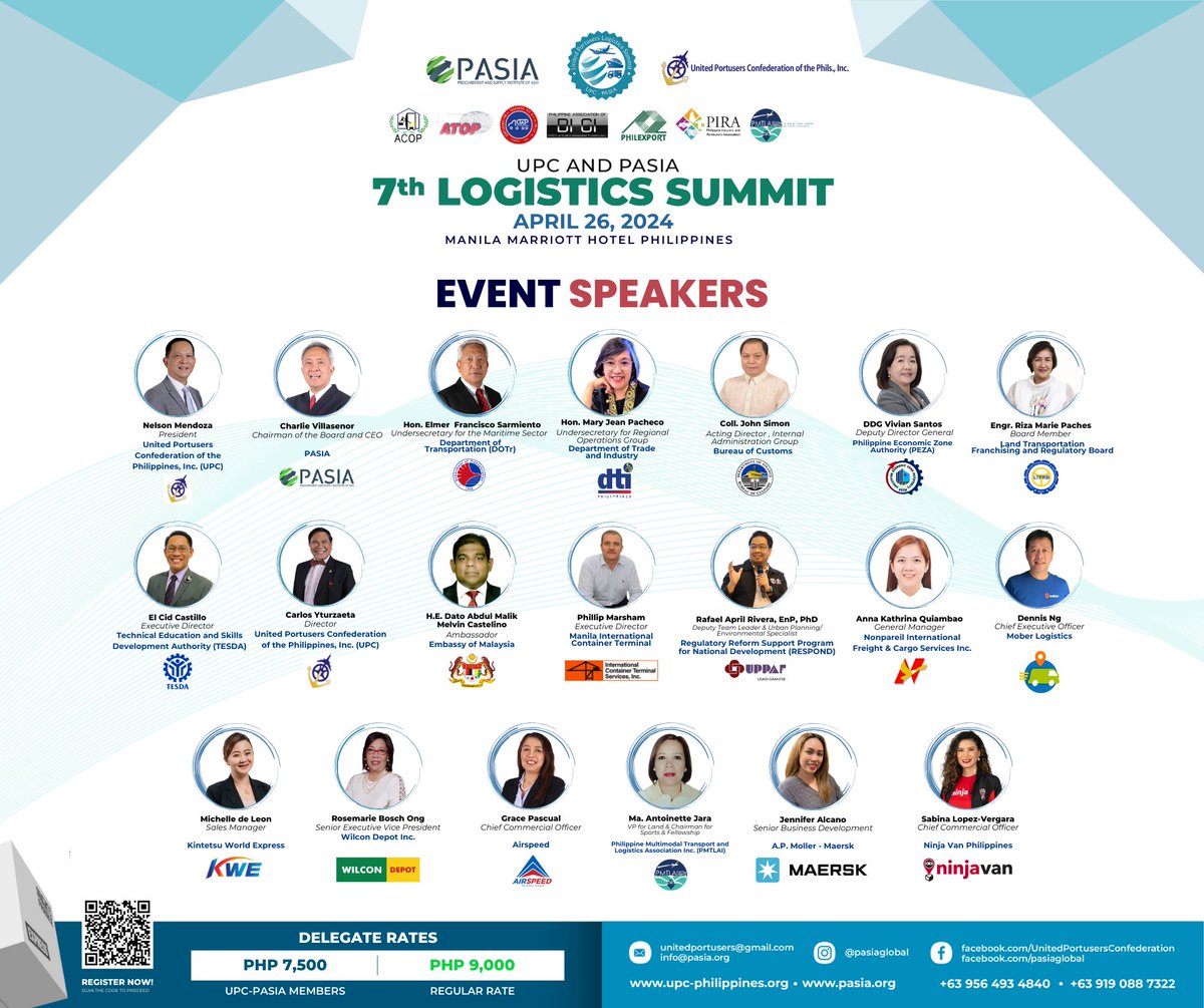 Get ready to network with industry leaders and gain invaluable knowledge at the 7th Logistics Summit, happening this Friday, April 26, at the Marriott Hotel's Ceremonial Hall. 

#PASIA #UPC #unitedportusersconfederation #supplychain #warehousemanagement #logistics
