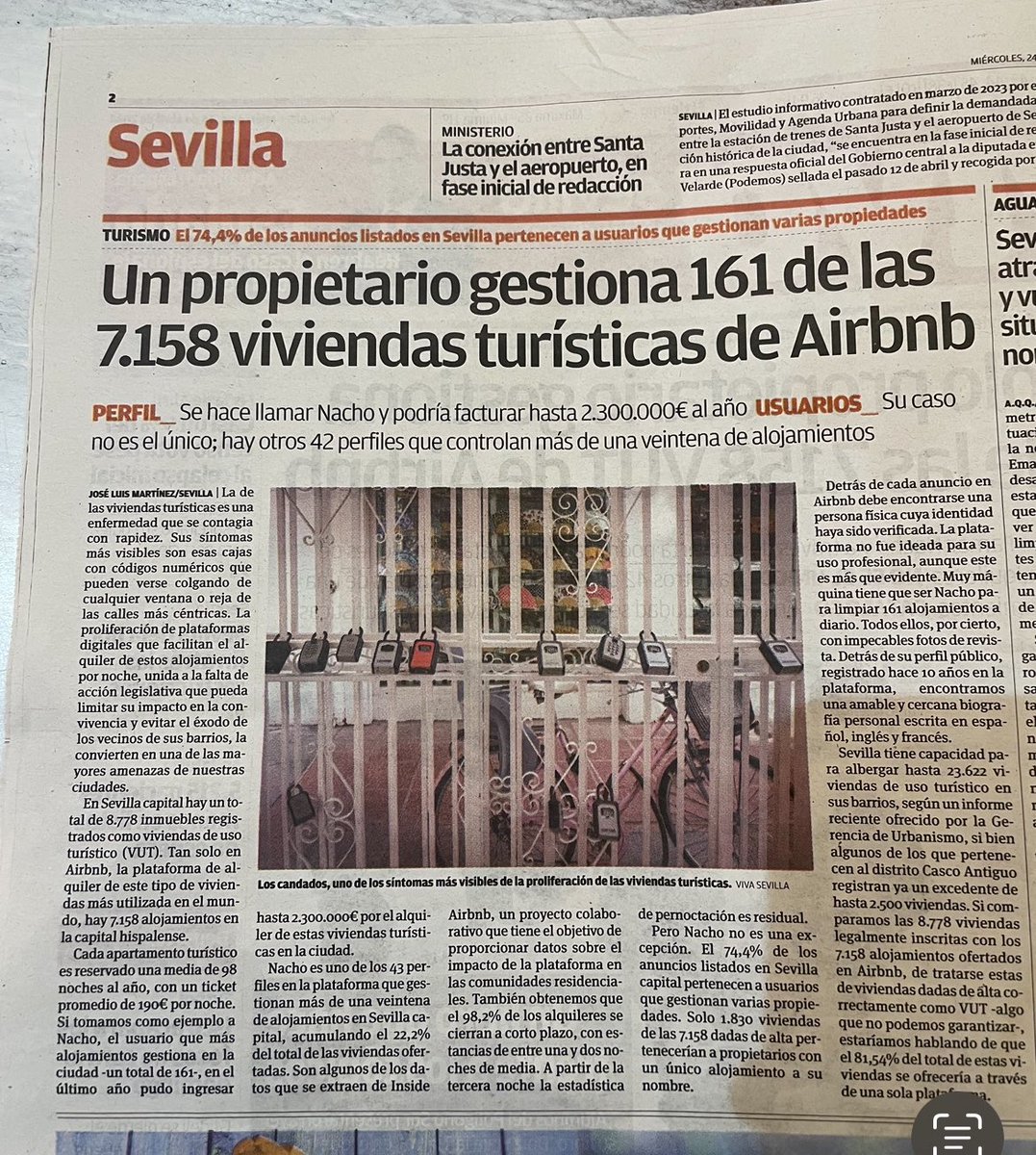 Grandes tenedores de vivienda expulsando a familias de los barrios en #SevillaHoy Lejos de meterlos en cintura fiscal, se llenan los bolsillos con la falta de regulación municipal, andaluza y estatal. Todos de acuerdo. Y a la gente que le den. Sigan, sigan… #SevillaLand