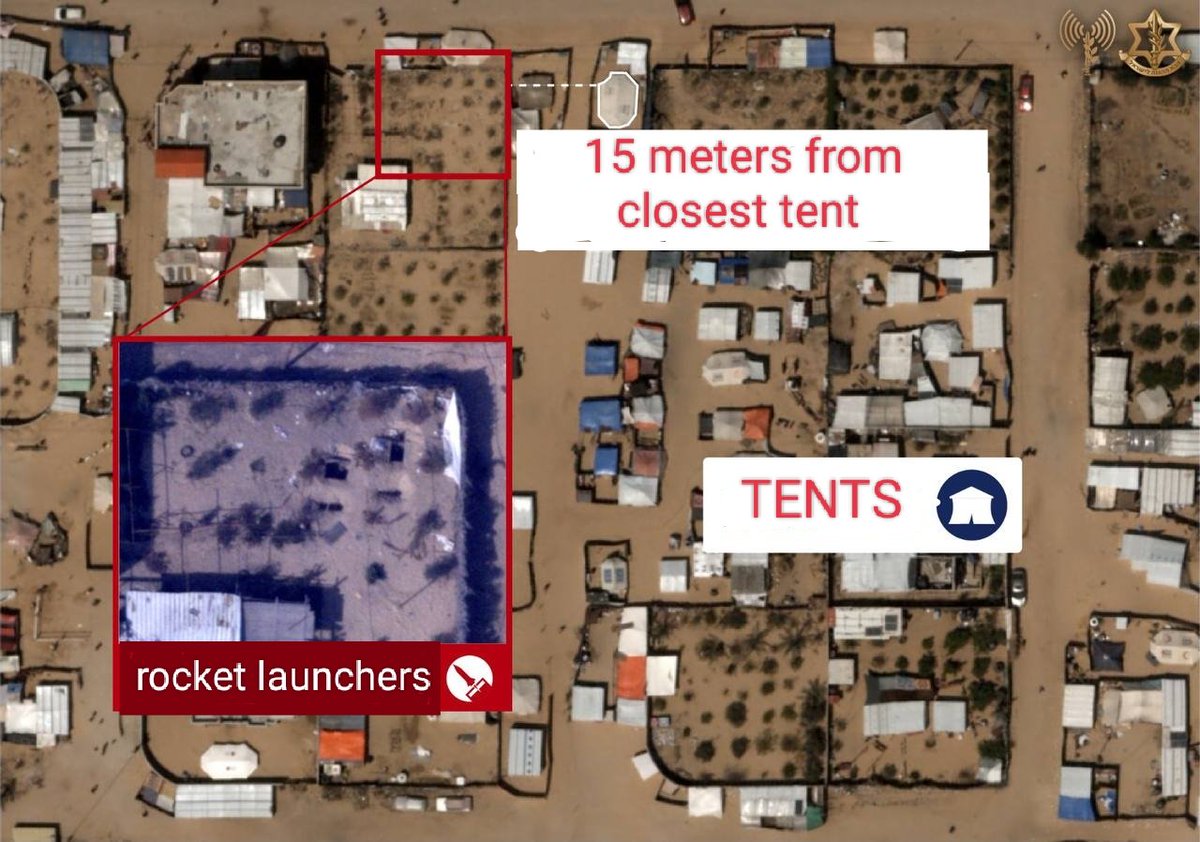 Which one is it? 🤔 Does Hamas position the rocket launchers next to the tents of the displaced? Or do they position the displaced tents next to their rocket launchers?