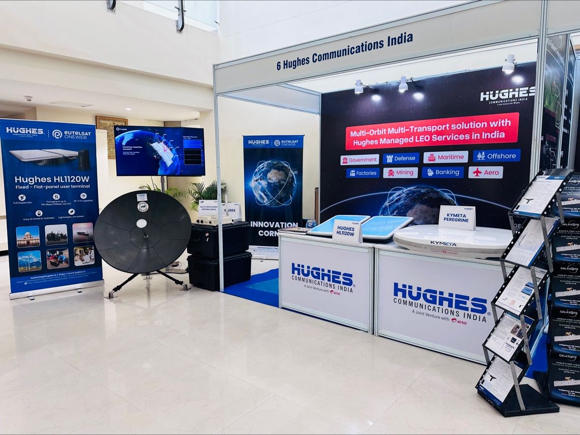 #Hughes was a gold sponsor at the Indian DefSpace Symposium' 24 by @ISpA_India, where it showcased it's state-of-art LEO service Terminals, along with other defense grade terminals. Grateful for the interest shown by defense industry leaders in exploring our services. #ISPA