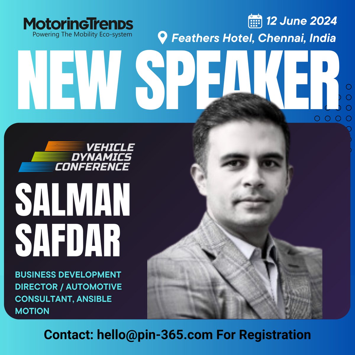 Joining us is Salman Safdar Business Development Director / Automotive Consultant, Ansible Motion who will be sharing invaluable insights on the latest developments in the industry. 

To register and for more details contact: hello@pin-365.com

#VDC #IndustryInsights #Automotive
