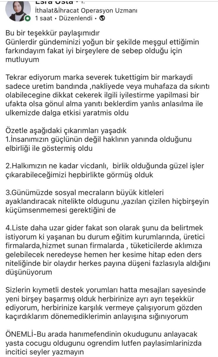 Tüm ülkenin merak ettiği, Patiswiss krizinde yoğun destek gören Esra Hanımın açıklaması: