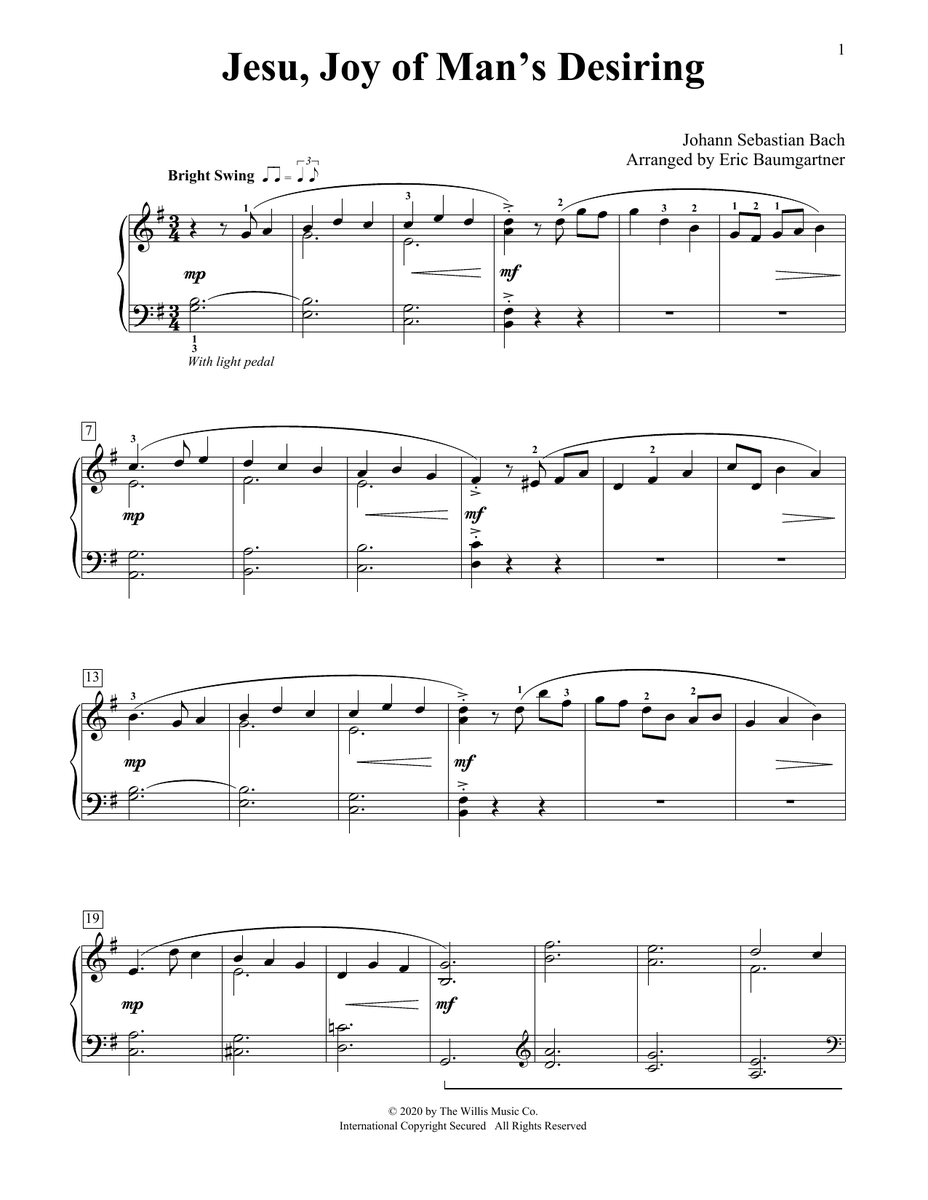 Johann Sebastian Bach Jesu, Joy Of Man's Desiring [Jazz version] (arr. Eric Baumgartner) Sheet Music Notes freshsheetmusic.com/johann-sebasti… #johannsebastianbach #music #piano