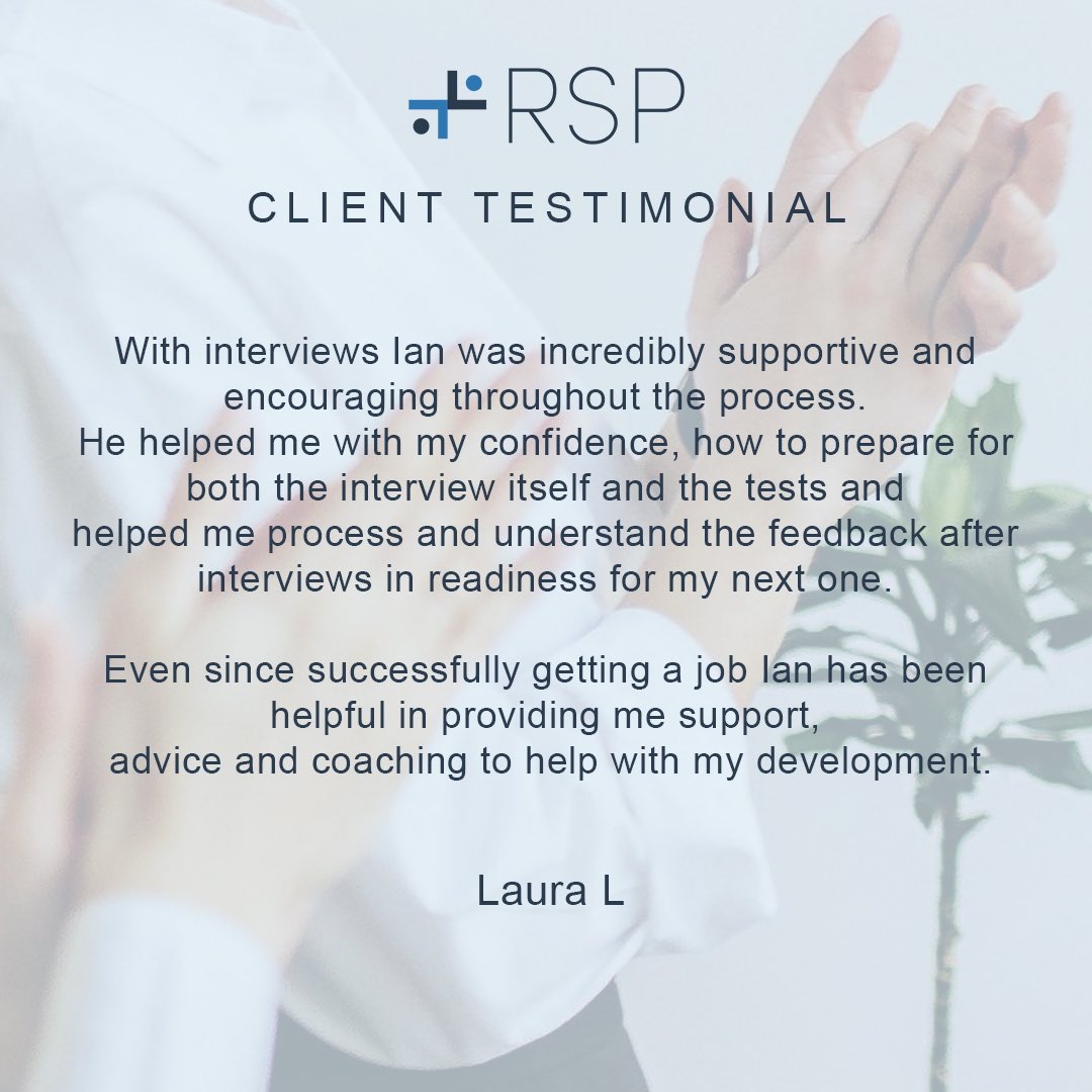 It is always an incredible feeling to receive positive feedback from our clients and we're very proud to be sharing it with you.
 
If you are a candidate who wants to fulfil your aspirations, then contact Ian today! 
 
ian@is-rsp.co.uk
+44 7432 024 299
 
#clientfeedback