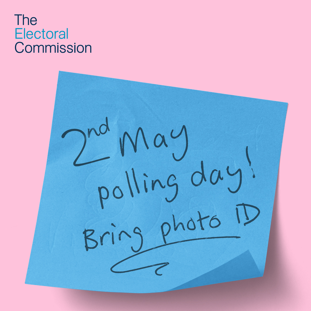 Do you need a FREE voter ID to vote at your polling station on 2 May? TODAY (24 April) is the deadline for applications. Apply now orlo.uk/mvJUt