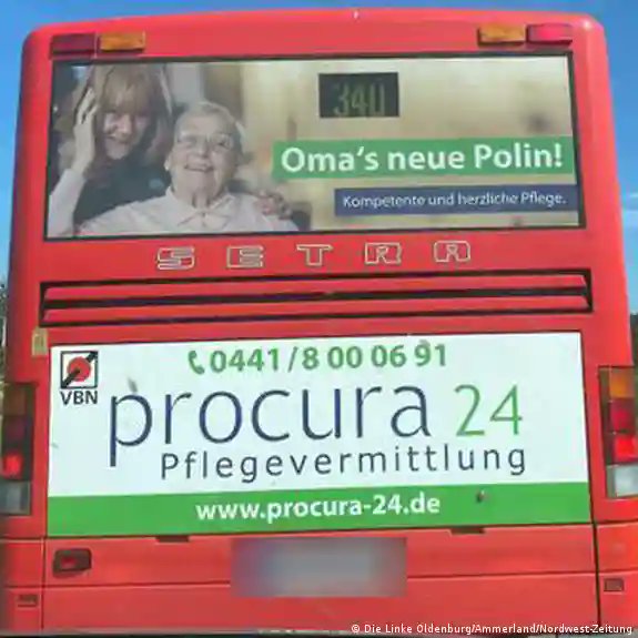 To była moja odpowiedź na autobusowe reklamy w firmie podległej Deutsche Bahn: 'Nowa Polka dla babci'.
Dla wnusia nowa  playstation, dla rodziców auto, dla babci pod choinkę nowa Polka...
Rada ds. Reklam (Deutscher Werberat) protest odrzuciła, ale ostatecznie tę reklamę usunięto.