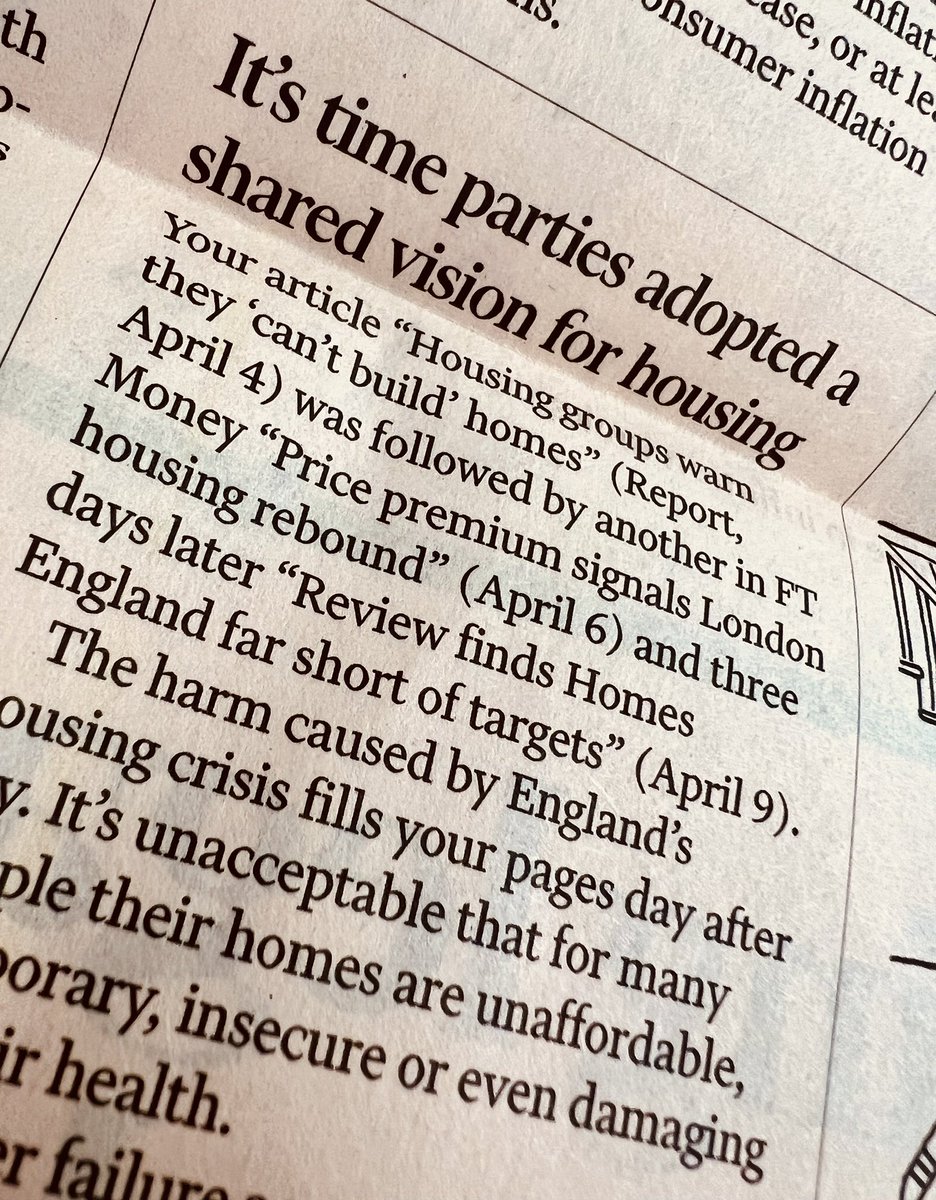 Pleased to have signed this letter in the @FT by the Archbishop of Canterbury @JustinWelby We need to end short-termism and piecemeal policy solutions to fix the housing crisis. We need a shared vision, we need a long-term #PlanForHousing 🏘️ Letter 🔗 ft.com/content/5ef89b…