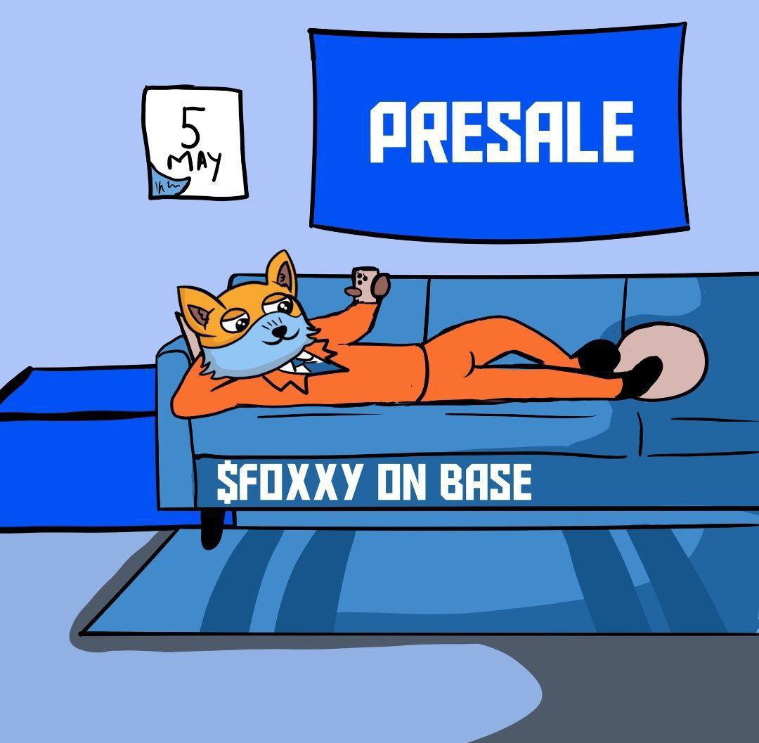 100.000 $FOXXY GIVEAWAY || 25 Days ▫️ RT + Follow @FOXXYONBASE 🦊 (AD - NFA - DYOR) ____ Presale starts 5th May Live on Uniswap on May 9th Listing price around 0.01 🚀 Winner paid in 100000 $FOXXY tokens (Around $1000)