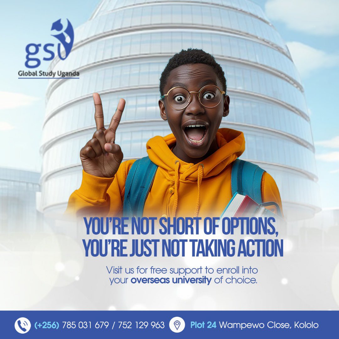 Tired of just dreaming about your overseas study University?
 
Let’s usher you into a world of possibilities by identifying &amp; enrolling you to an overseas university today!  
 
Contact us on +256 (0) 708 838 143/ 256 (0) 760 394 003 for more information.   
 
#GSU #StudyAbroad