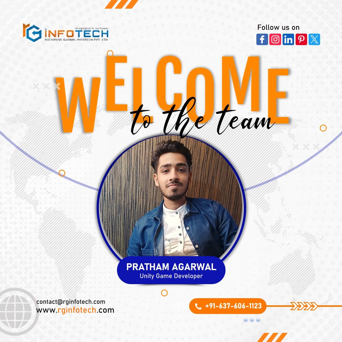 Warm welcome 'Pratham Agarwal', we're thrilled to have you here with us.💐👏

Looking forward to seeing what amazing changes you’ll bring. Cheers to a new beginning!🤘👍

#NewTeamMembers #WelcomeAboard #RecursiveGlobalInfotech #NewHires #NewBeginnings #newjoining #newemployee