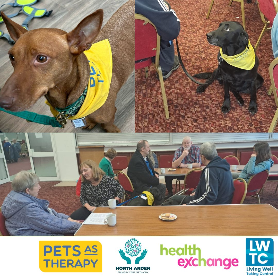 Just a friendly reminder!  @PetsAsTherapyUK 

🕥 10:30 AM - 12:00 PM
📍 Rugby Thornfield Bowling Club, CV22 5LZ (for satnav CV22 5LJ)

🕧 12:30 PM - 2:30 PM
📍 Mancetter Memorial Hall,  CV9 1QN

No need to book, just come along for a chat, a cup of tea, and some doggy cuddles!☕