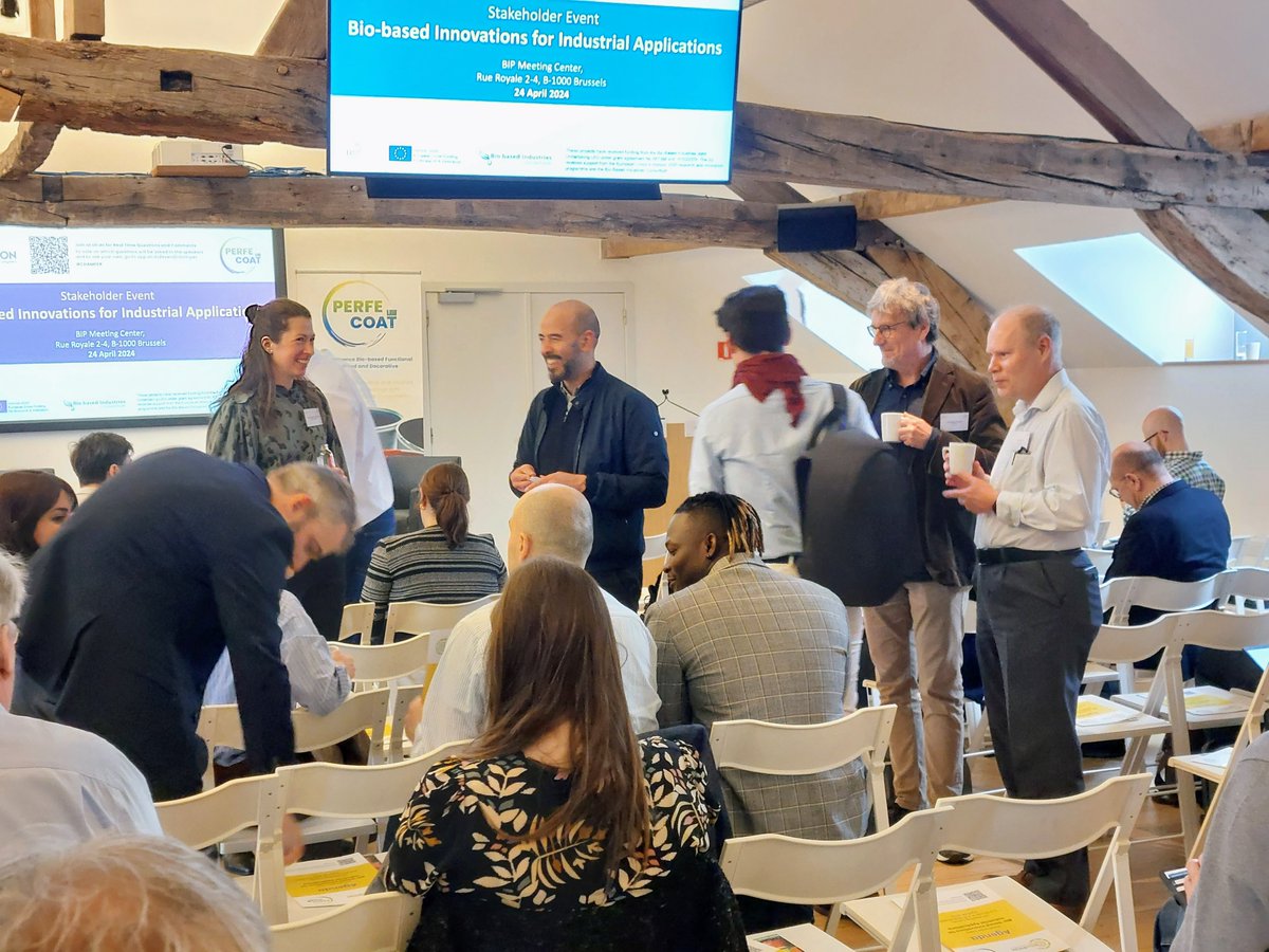 Excited to begin our Bio-based Innovations for Industrial Applications stakeholder event today at BIP Meeting Centre, Brussels. Hosted by @CBE_JU @CHAMPION_BBI & #PERFECOAT projects.