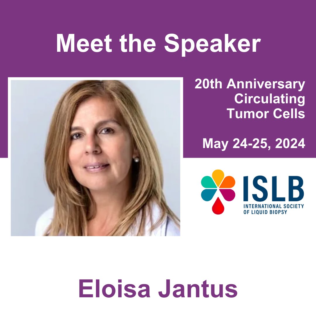 Join @ElJanLe at the 20th Anniversary of Circulating Tumor Cells in Granada, Spain from May 24-25, 2024. Eloisa Jantus is a biochemist and holds a PhD from the University of Valencia. She currently holds a position as associate professor of Cellular Biology in the Department of…