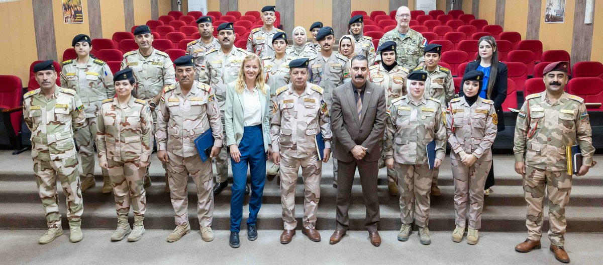 On 21-22 of April the 🇮🇶 Ground Forces Command hosted a two-day workshop on Women, Peace and Security, organized by Women Affairs Department in the Ministry of Defense and NMI. The course was delivered by 🇮🇶 Military Medical School, after being trained on the topic by NMI.