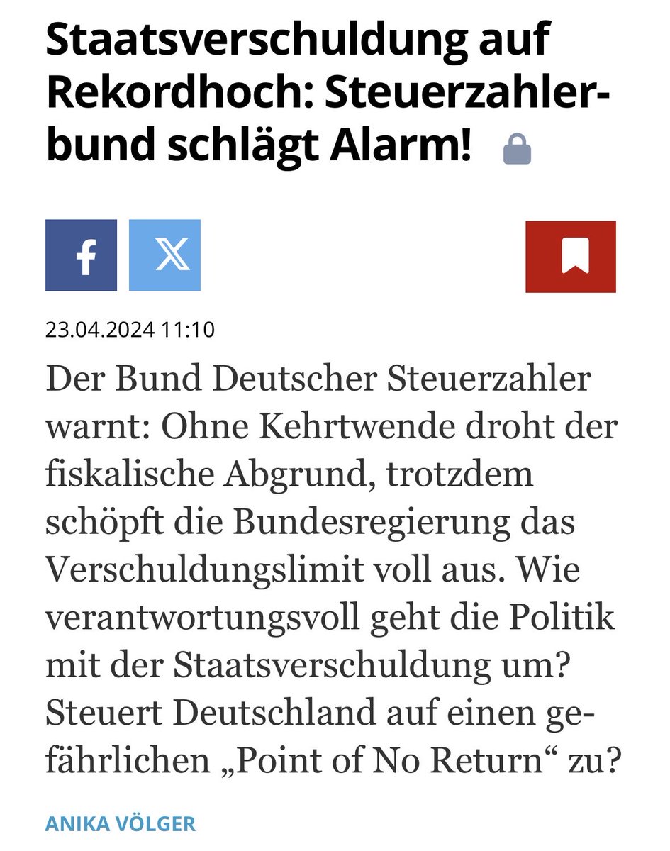 @Ralf_Stegner @maischberger Argentinischer Sozialismus, auch durch die Lohn-Preis-Spirale, an der es am Ende vom Tag keine Gewinner gibt.
Die Gefahr geht von unseren Schulden aus, die die Inflation antreibt & Extrem durch die Eurobonds, da 🇩🇪 auch für Verbindlichkeiten anderer EU-Staaten haftet.