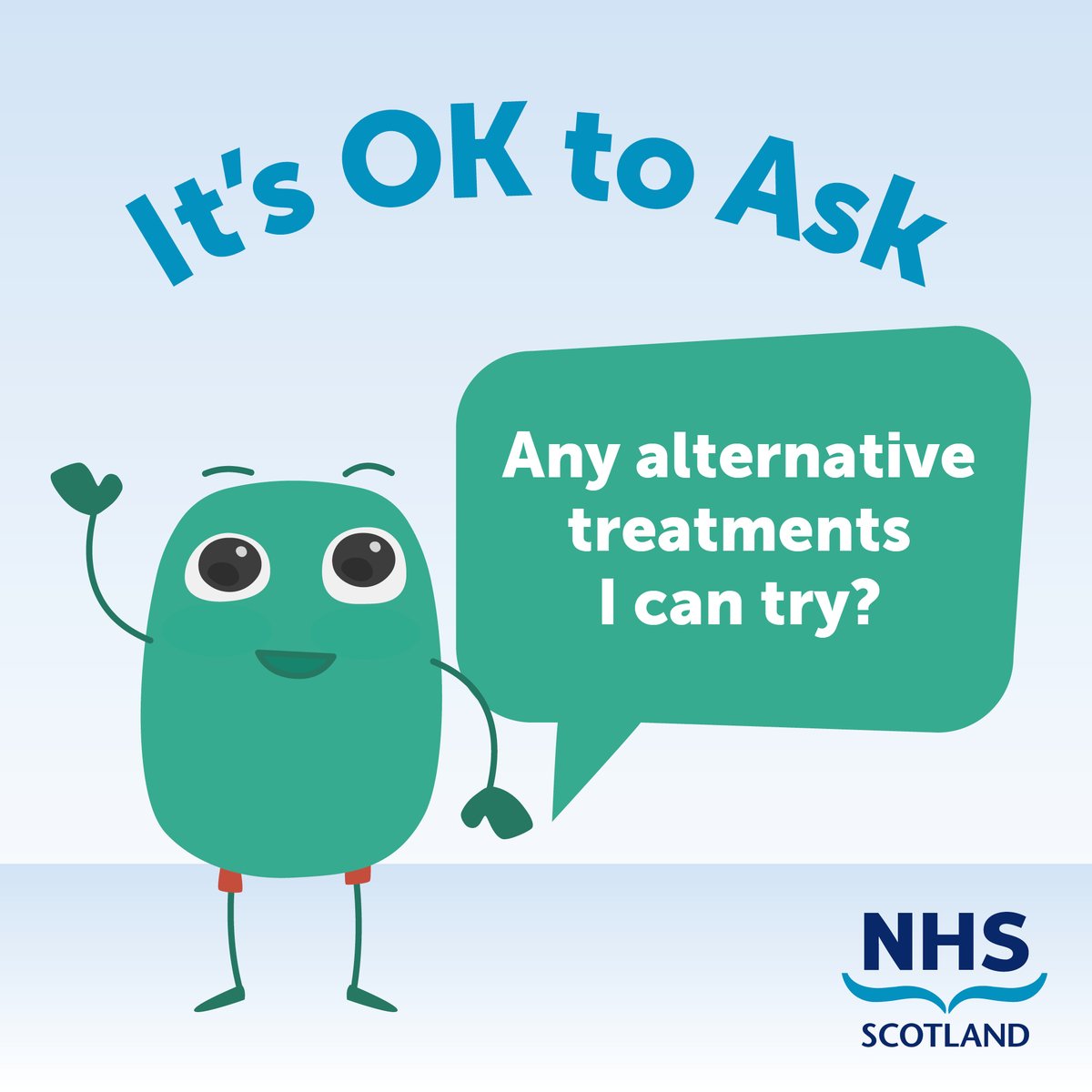 Do you know #ItsOKtoAsk❔ To help you get the most out of your next healthcare appointment, there are 4 key questions it’s worth remembering to ask. For more info visit: nhsinform.scot/its-ok-to-ask