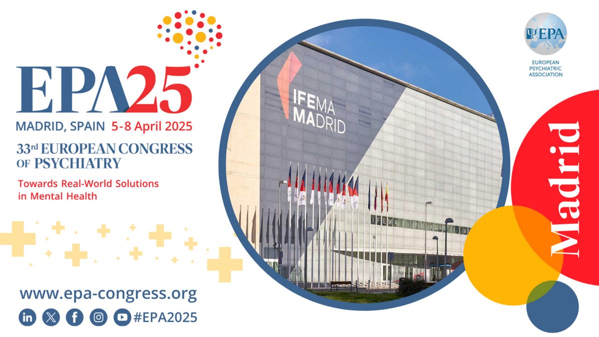 #EPA2025 will be held at IFEMA – Palacio Municipal, a world-class center known for its cutting-edge facilities and vibrant atmosphere. Mark your calendar!📆 The Congress will take place from 5 - 8 April 2025. For more information on the venue: epa-congress.org/venue/.