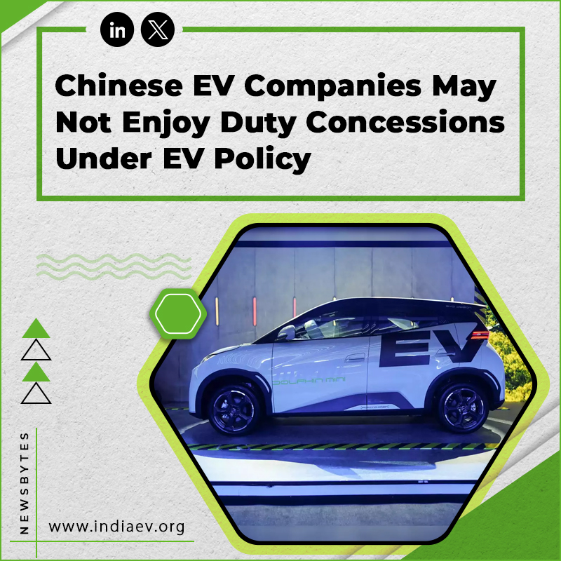 Chinese EV Companies May Not Enjoy Duty Concessions Under EV Policy
Read more:- entrepreneur.com/en-in/news-and…

#ChineseEV #EVPolicy #ElectricVehicles #CleanEnergy #SustainableMobility #FutureOfMobility #RenewableEnergy #GreenTechnology #IndiaEVShow #RenewableEnergy #EntrepreneurIndia