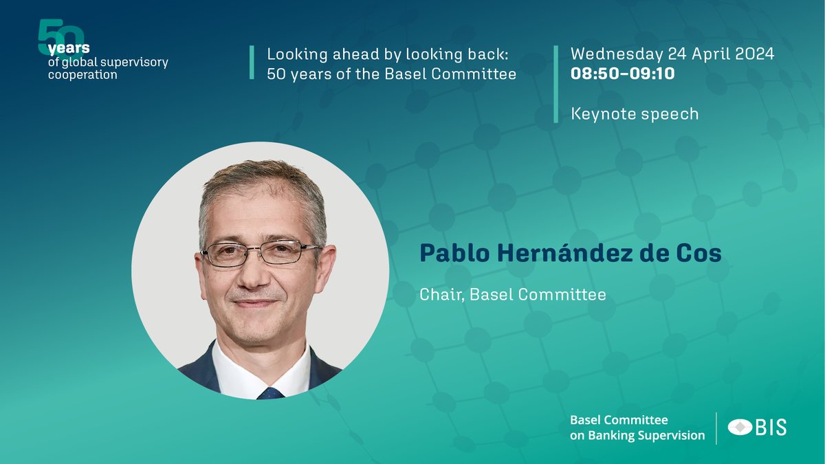 #BaselCommittee Chair #bdeHdeCos says that members will increasingly need to take on the role of “renaissance” central bankers and supervisors, using specialist and general knowledge to think creatively about present and emerging cross-cutting issues bis.org/speeches/sp240…