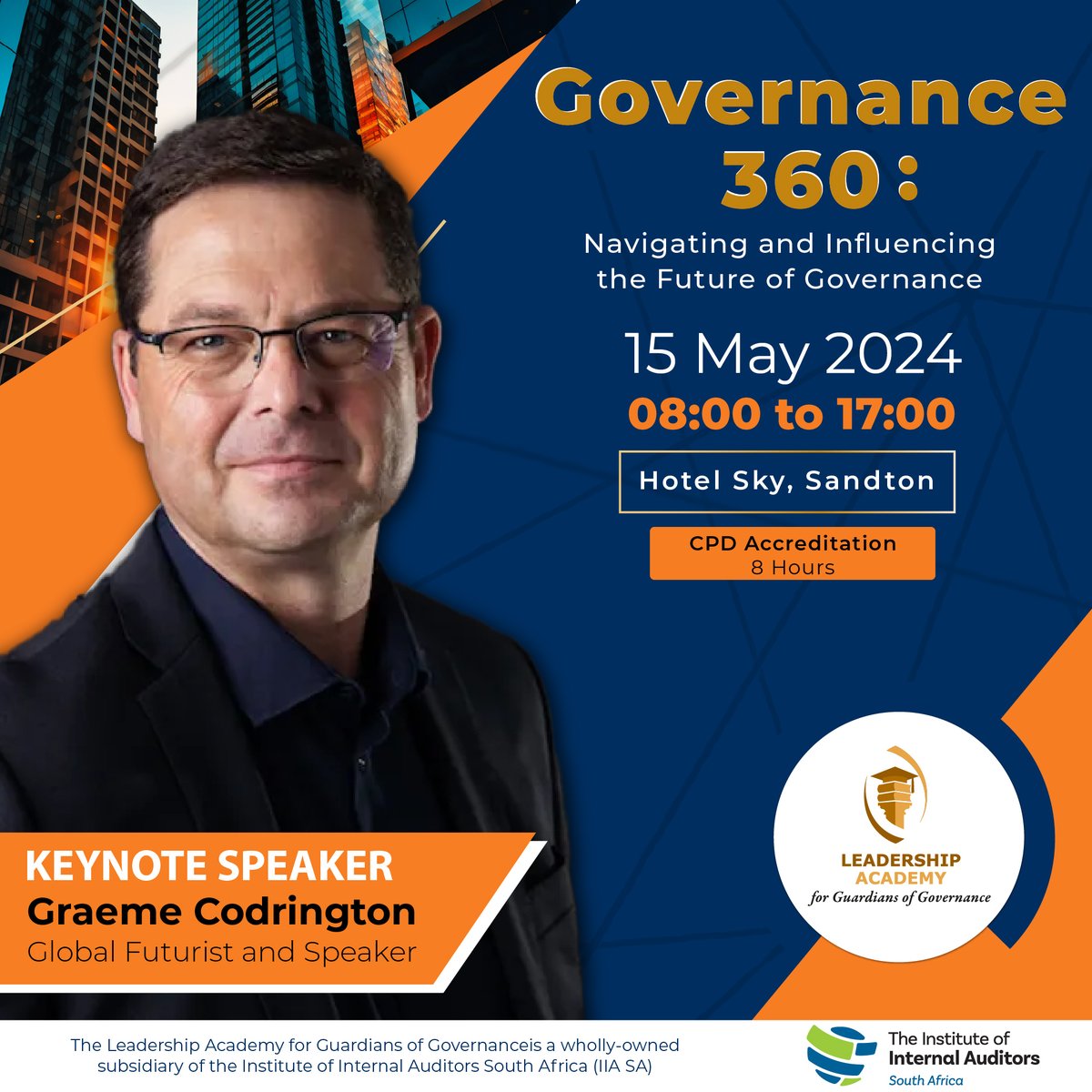 We are excited to announce Graeme Codrington as a keynote speaker at our ‘Governance 360: Navigating and Influencing the Future of Governance’ Conference! Don't miss his session on 15 May. Register: evolve.eventoptions.co.za/register/gover… @FuturistGraeme @TomorrowTodayGlobal #Governance360