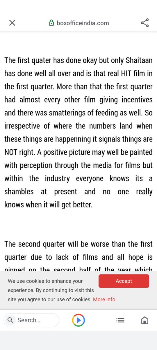 #Shaitaan has done well all over India nd the only Real Big Hit movie in 1st quarter of 2024 according @Box_Off_India. @ajaydevgn