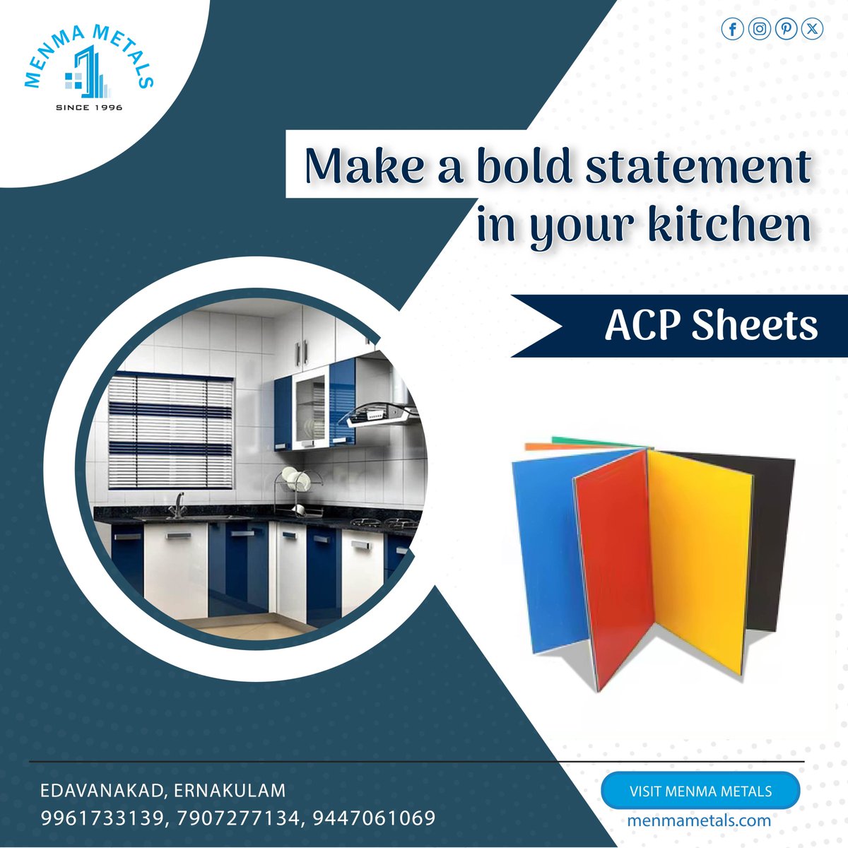 We  ensure that all our ACP sheets adhere to industry standards,  guaranteeing reliability and performance. 

#menmametals
.
.
#ACPSheets #CommercialDesign #interior #exterior #aluminiumcompositepanel #acp #acpdealer #edavanakad #ernakulam