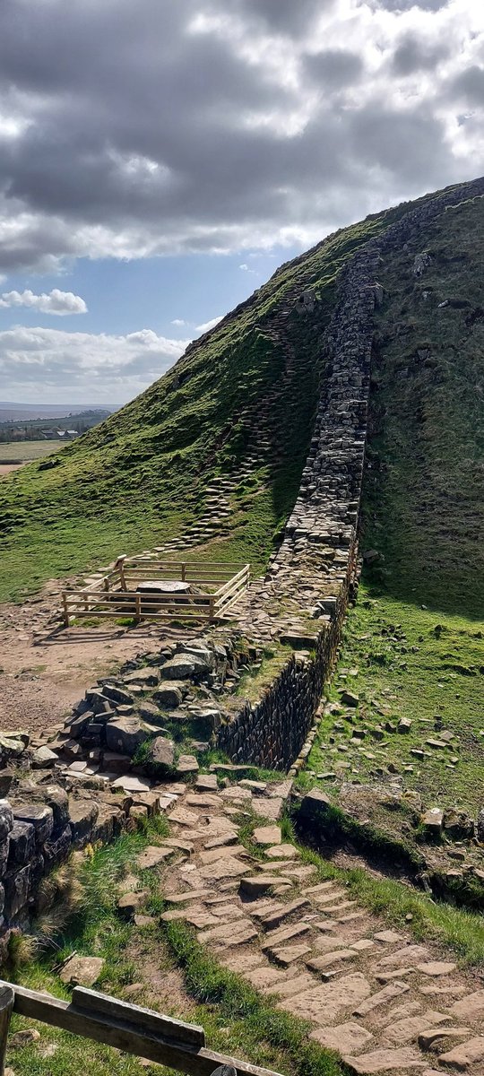 Day 3 walking #HadriansWall with @thomasewarner. A spectacular day of sites yesterday, including Chesters Bridge Abutment, Turret 29a at Black Carts, the Temple of Mithras and Sycamore Gap, of course. Another 15 miles to the tally! 😏 @firefighters999