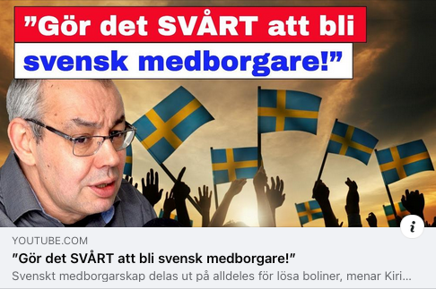 Medborgarskap enbart när det är i vårt intresse Det borde väl ändå vara självklart. Endast den som kan bli en tillgång för vårt land får beviljas medborgarskap eller permanent uppehållstillstånd. youtube.com/watch?v=XzJQ2O…