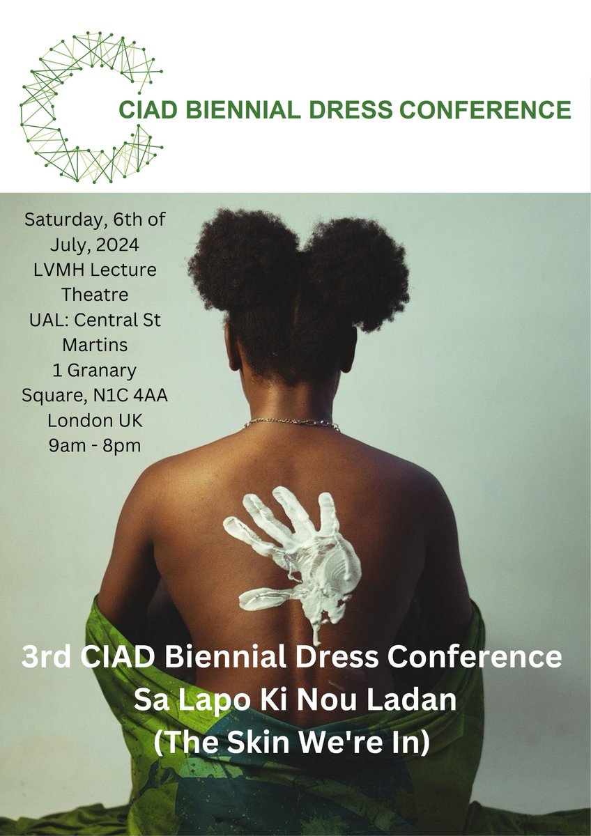 Our friends @CIADuk are hosting their third biennial dress conference in London on 6 July! 'Sa Lapo Ki Nou Ladan (The Skin We’re In): Explorations into Skin Politics' investigates the relationship between skin and culture. Find out more here: va.scot/4bcMscB