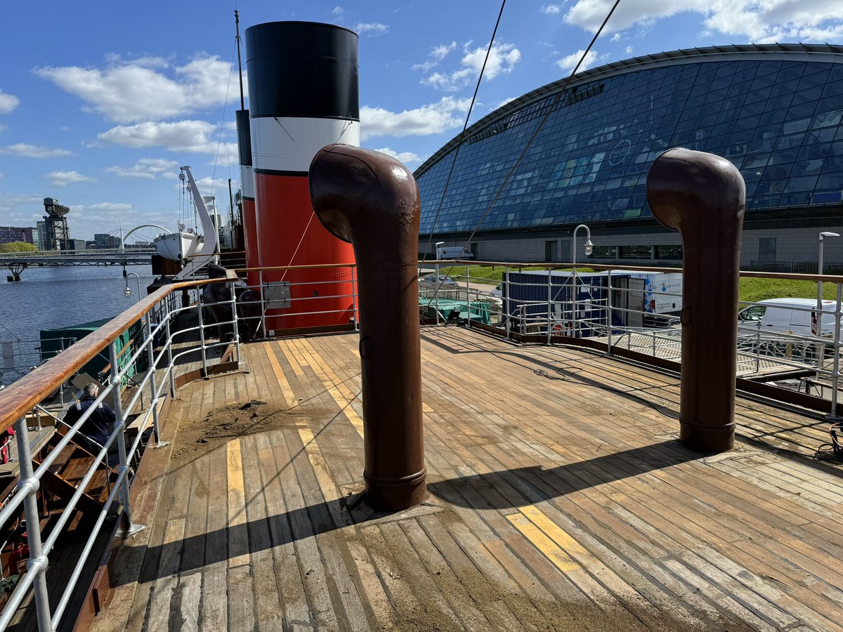 PS_Waverley's tweet photo. WAVERLEY UPDATE - WEDNESDAY 24th APRIL

Since returning to Glasgow last week following dry dock the ship has been a hive of activity as work pushes to completion on the winter refit. 

This winter we have undertaken several refurbishment tasks beyond the required survey work including:

> new flooring in both deck shelters

> new flooring in the galley 

> extensive deck replacement works on the forward promenade deck and port bridge wing

> new upholstered seating in the deck shelters and dining saloon 

> new crew showers

> all new bedding and carpets fitted to the crew cabins

> internal painting in the deck shelters and engine room alleyways.

This winter we have had new ventilation ducting and extractor fans fitted to the boiler room and new insulation fitted to the back of the cylinders on the main engine. 

Crew join next week for familiarisation training and final preparations for the ship entering passenger service on Friday 17th May. 

We had hoped to have released the South West and South Coast timetable by this time but we are still awaiting final confirmation from all third parties. In the meantime we have been pushing ahead with the London & Thames Estuary timetable and plan to release this in the coming days. Look out for a further update. 

We also have some exciting news to share next week! 

Book online at https://t.co/5LYmuA43c9 or call 0141 243 2224. 

#waverleyexcursions #waverley #summer2024 #steamengine #paddlesteamer