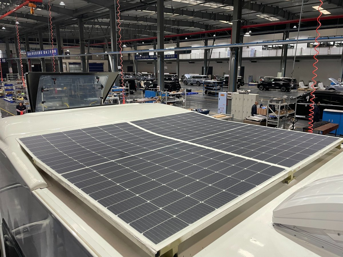 Flexible solar modules on the RV. #SolarPower #RenewableEnergy ##Flexible solar modules #PV modules# Photovoltaics solar panels #Flexible solar panels# RV# More information pls add my WhatsApp:+86 1879596862