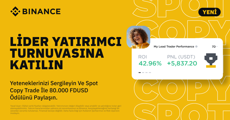 Binance_Turkish's tweet photo. #Binance olarak, Spot Copy Trading'i duyurmanın mutluluğunu yaşıyoruz! 🎉

Lider Yatırımcılar artık #Binance'ten Spot Copy Trading özelliğini keşfedebilir ve kendi portföylerini oluşturabilir!

Deneyimli ve yetenekli yatırımcıları Lider Yatırımcı olarak kaydolmaya davet ediyoruz.