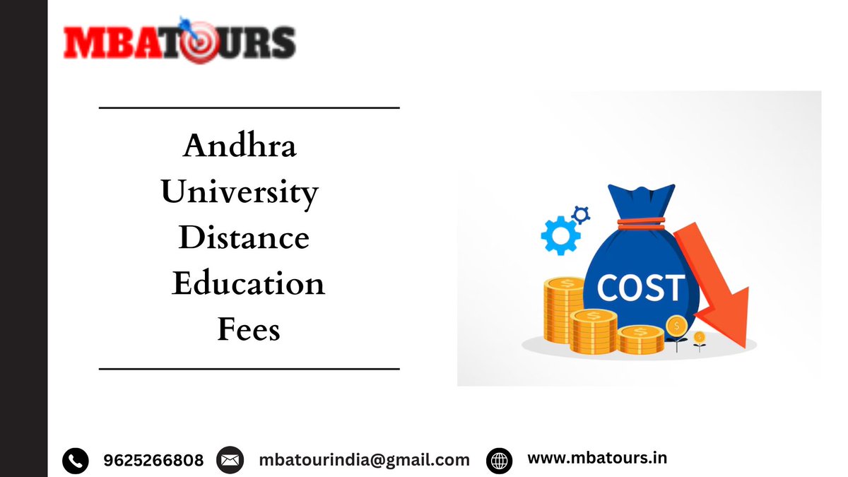 mbatours.in/andhra-univers…
Andhra University Distance Education Fees
For more details:-
mbatours.in/andhra-univers…

Contact No.  9625266808

Mail :- umeacademyindia@gmail.com
#AndhraUniversity #distanceeducation #DistanceCourses #Fees
